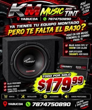 798800739_2235371770669632_8272361355138824906_n COMBO Bajo AudioPipe 12” – 1000W con cajón Amplificador Taramps Bass 400 TODO POR SOLO 9.99