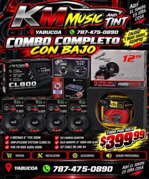 801808354_2235399367333539_1301288265558715835_n COMBO 4 Bocinas ITEK 6” – 500W Amplificador Stetsom CL800 x4 Par de Tweeters NOIS Audio 400W EQ Quantum 5 bandas Bajo AudioPipe 12” – 1000W con cajón Kit de cable DB Link #4 TODO POR SOLO 9.99