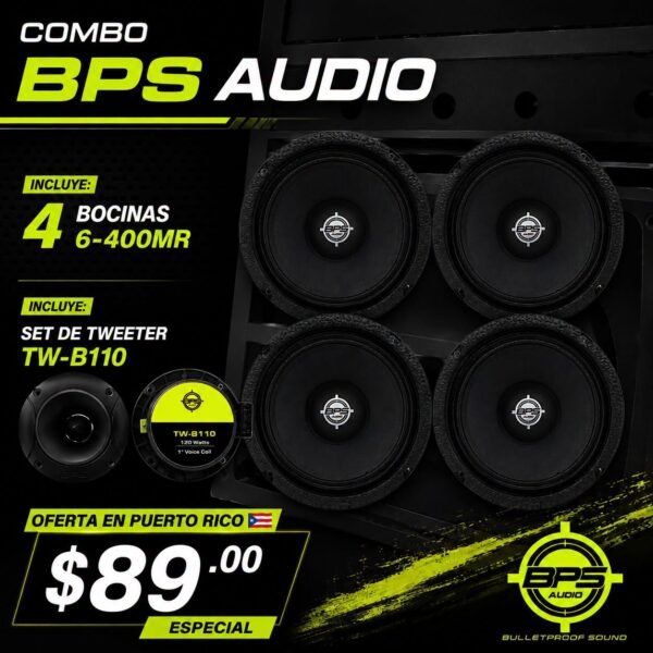IMG_0473 COMBO 4 BOCINAS BPS 6" MR400 Y PAR TWEETERS TW-B110