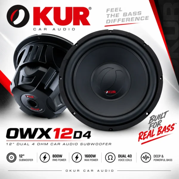 OKUR_OWX12D4_12_Dual_4_Ohm_Car_Audio_Subwoofer OKUR OWX12D4