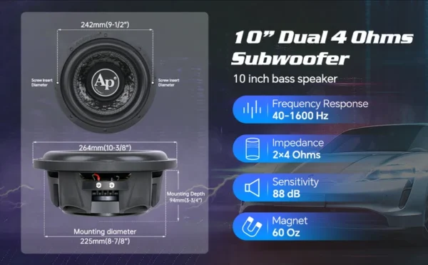 TXX-FB1000A_3 AUDIO PIPE 10" 600W SLIM TXX-FB1000 SLIM
